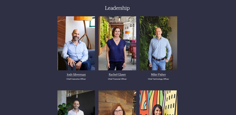 Etsy meet the team page