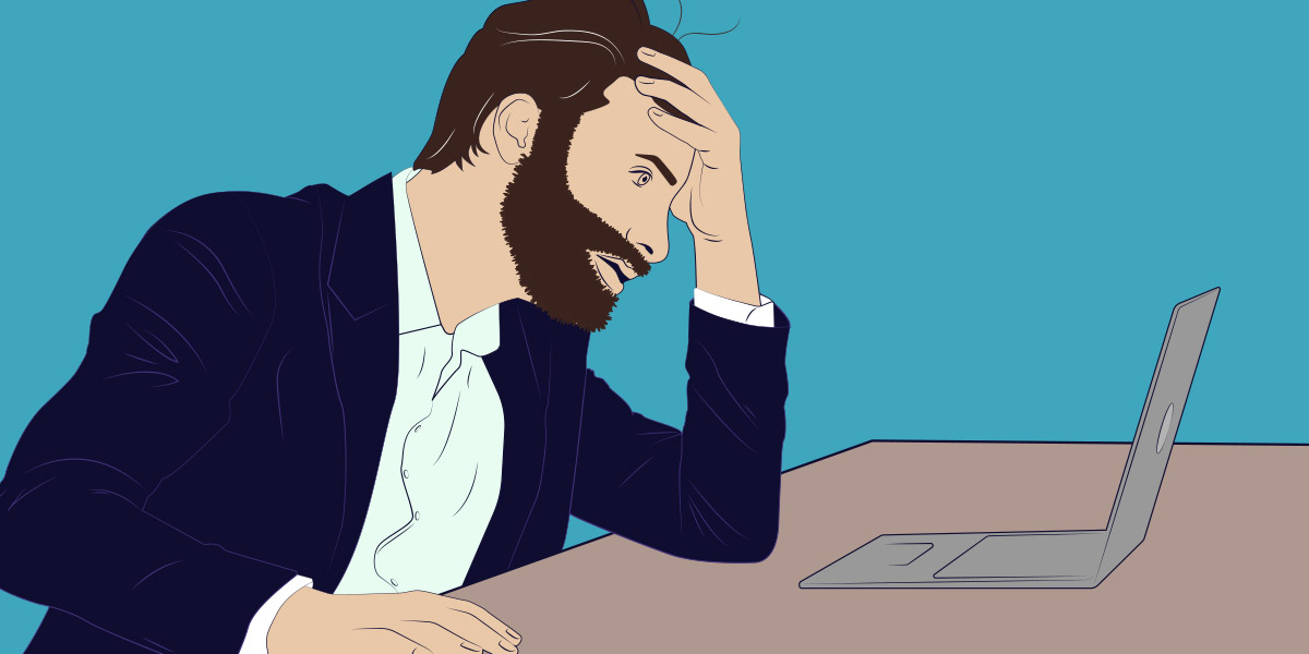 Illustration of a burnt out worker.