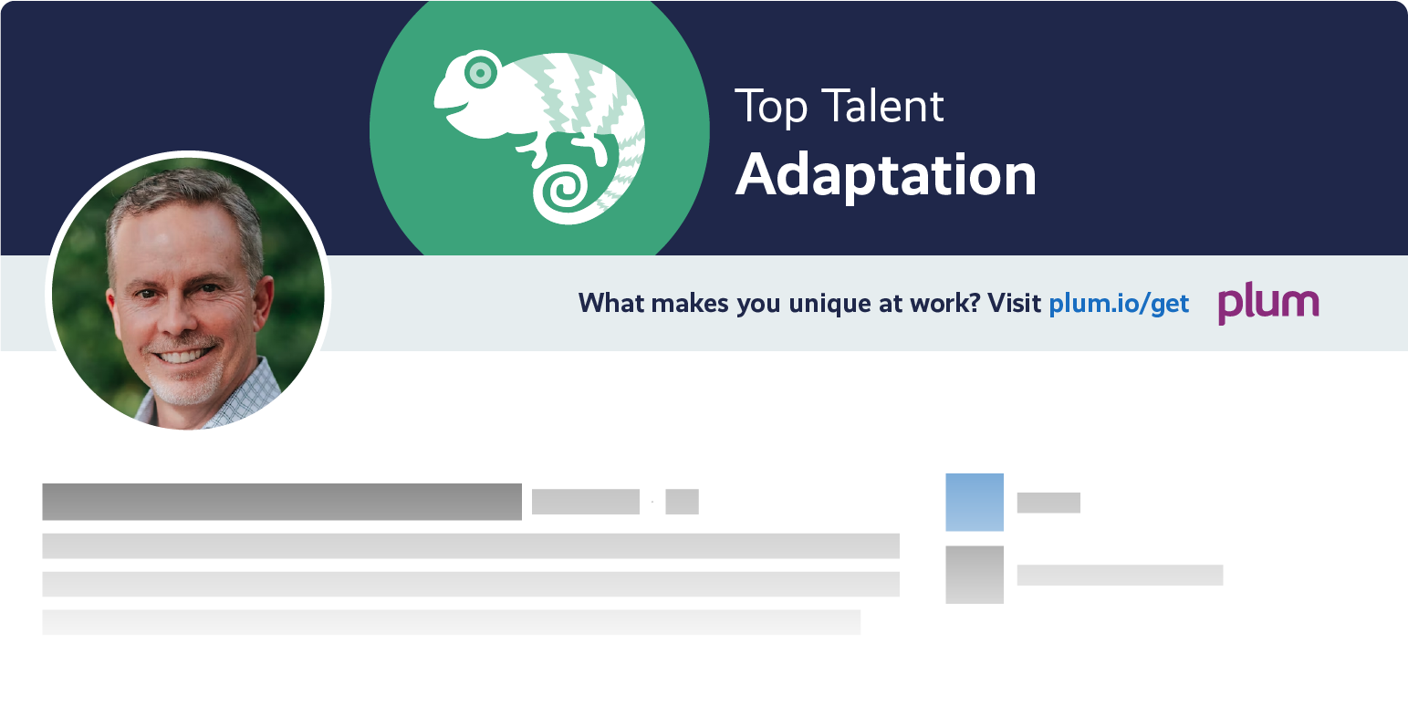 Plum Adaptation LinkedIn banner.