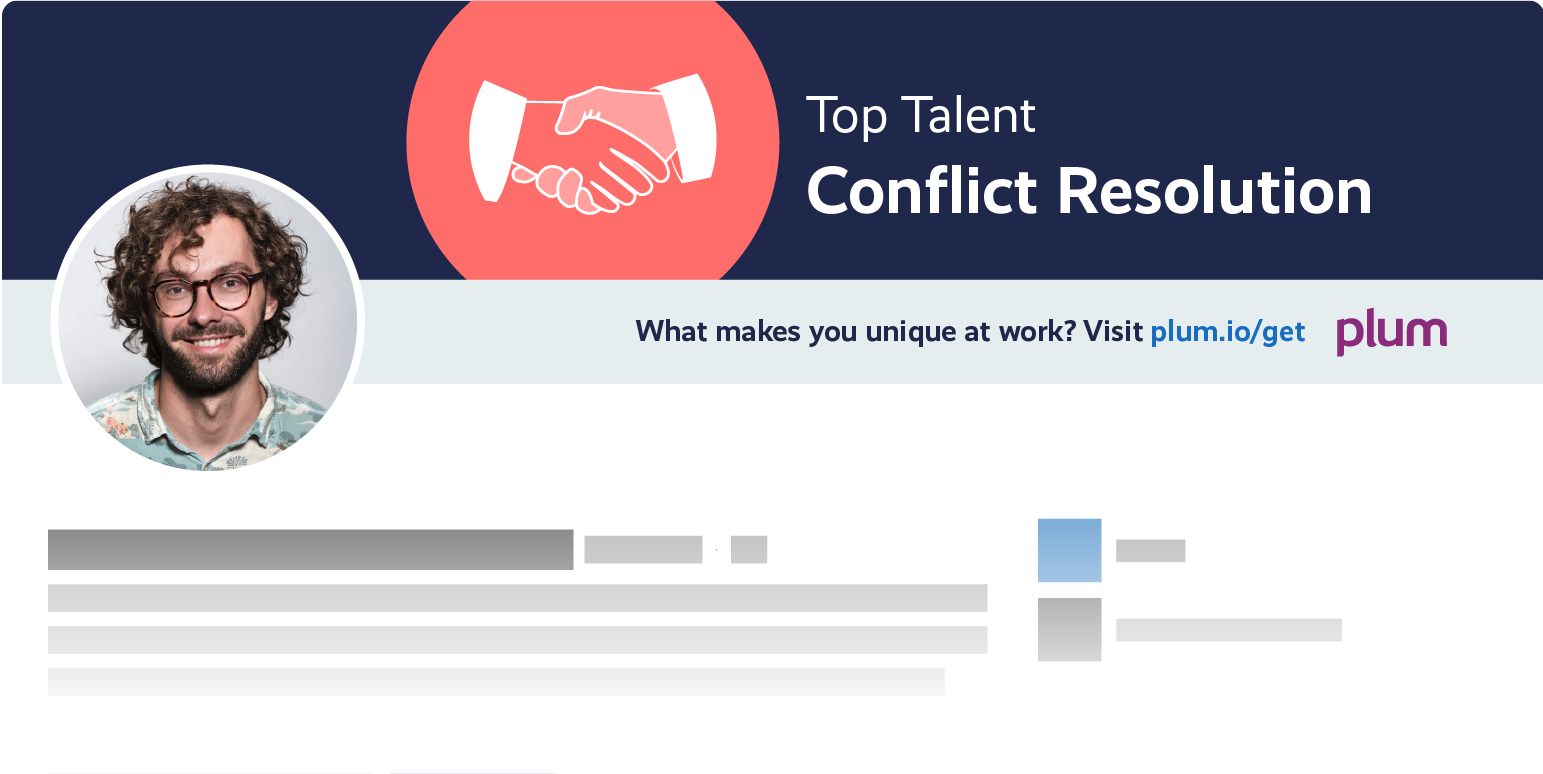 Plum Conflict Resolution LinkedIn banner.