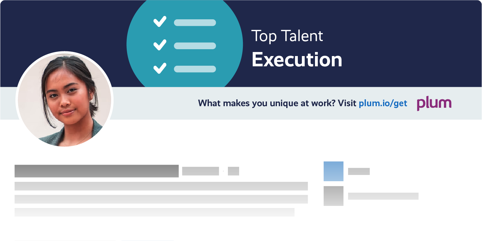 Plum Execution LinkedIn banner.