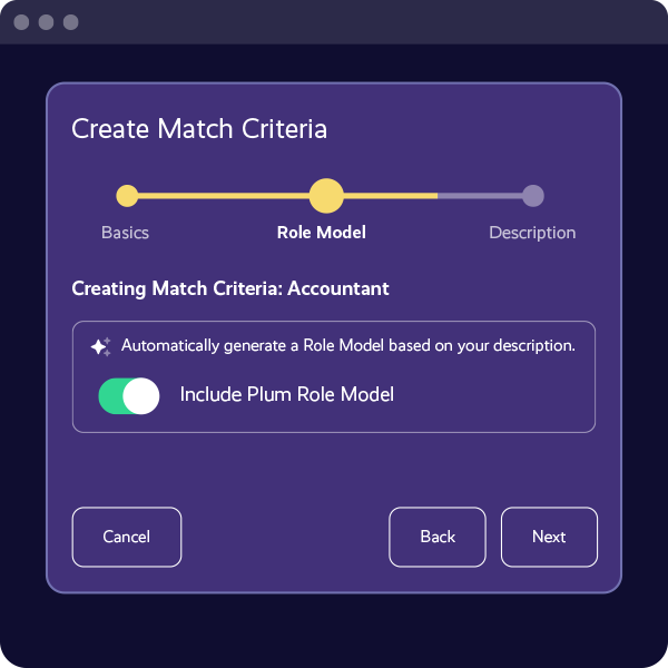 Match with Plum Role Model™